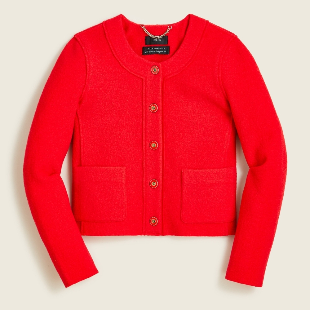 J Crew Red Wool Coat